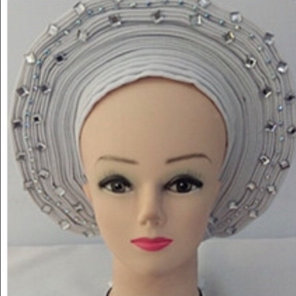 African Headtie Auto Gele, Stoned Gele.